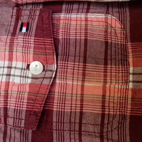 Tommy Hilfiger flannel button down shirt woman's M - Picture 3 of 6